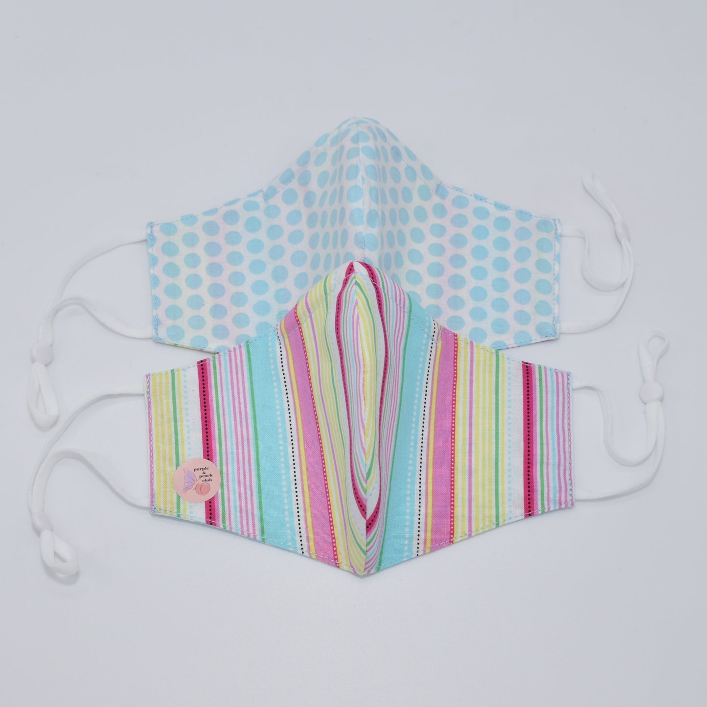 Pastel Stripes Print Reversible Face Mask