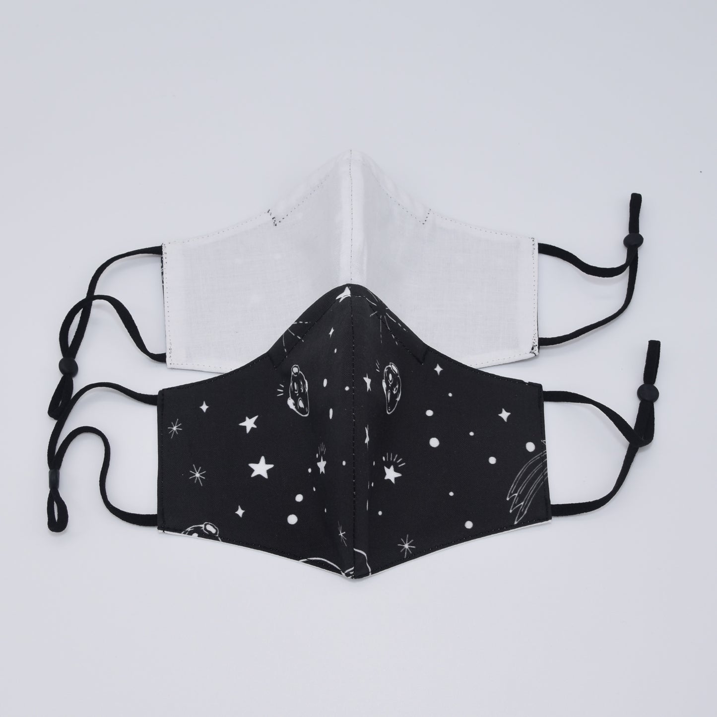 Black Space Print Reversible Face Mask