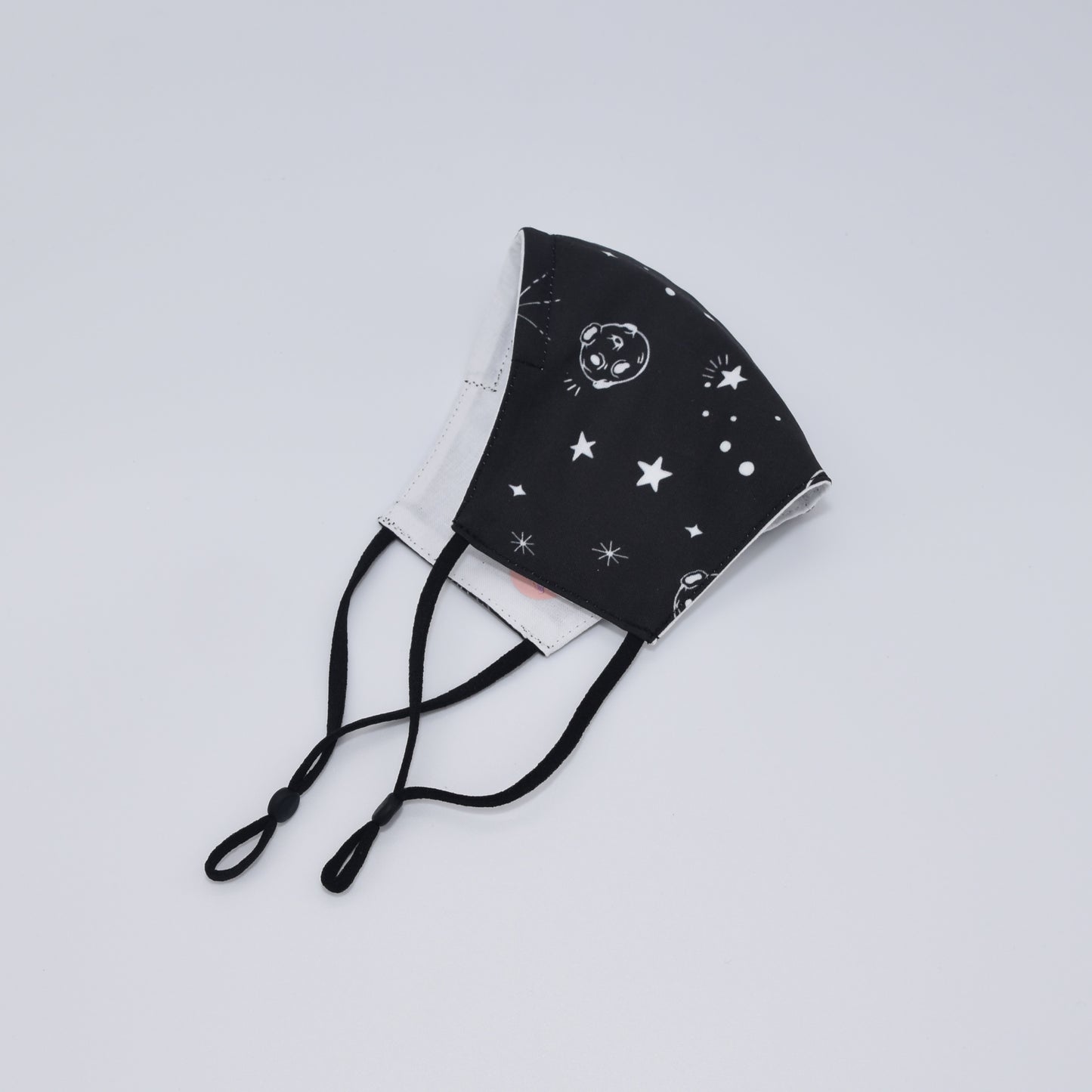 Black Space Print Reversible Face Mask