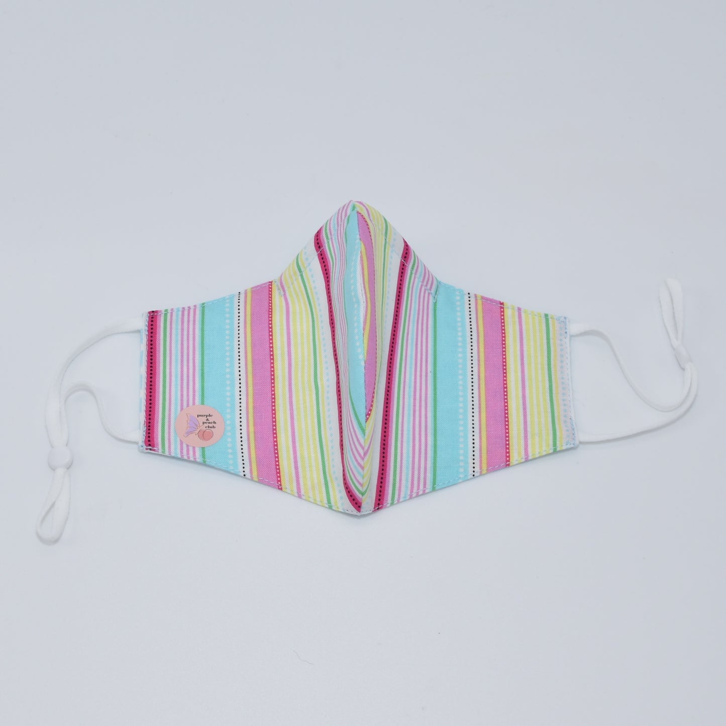 Pastel Stripes Print Reversible Face Mask
