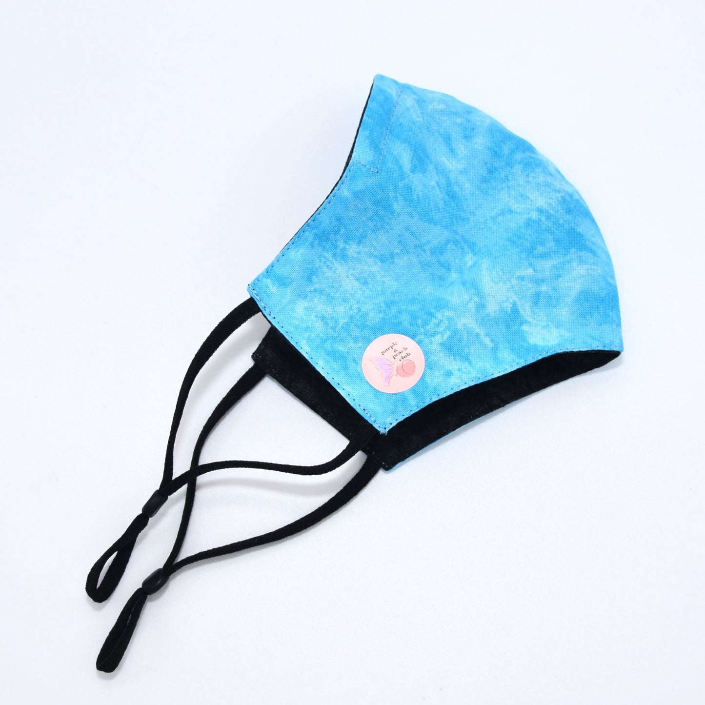 Aqua Distressed Print Reversible Face Mask
