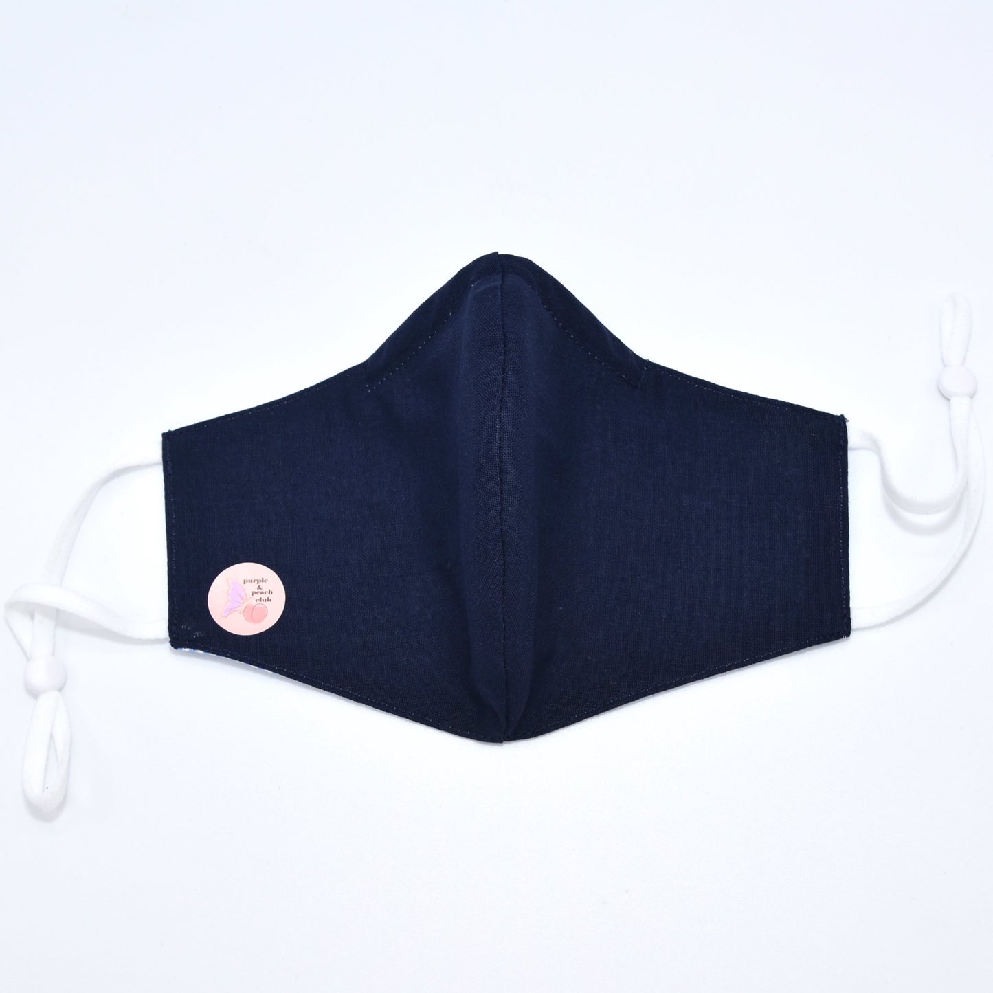 Blue and White Striped Print Reversible Face Mask