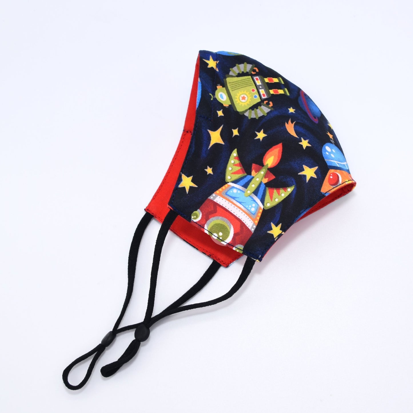 Space Rocket Ship Print Reversible Face Mask