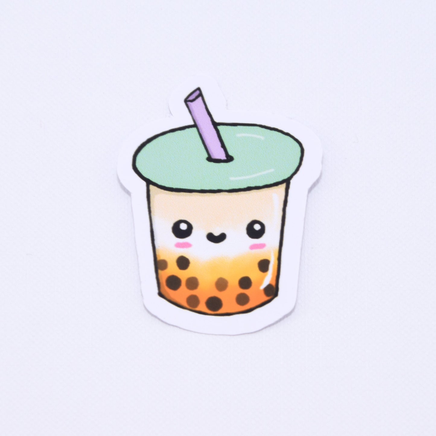 ute mango boba tea die cut sticker