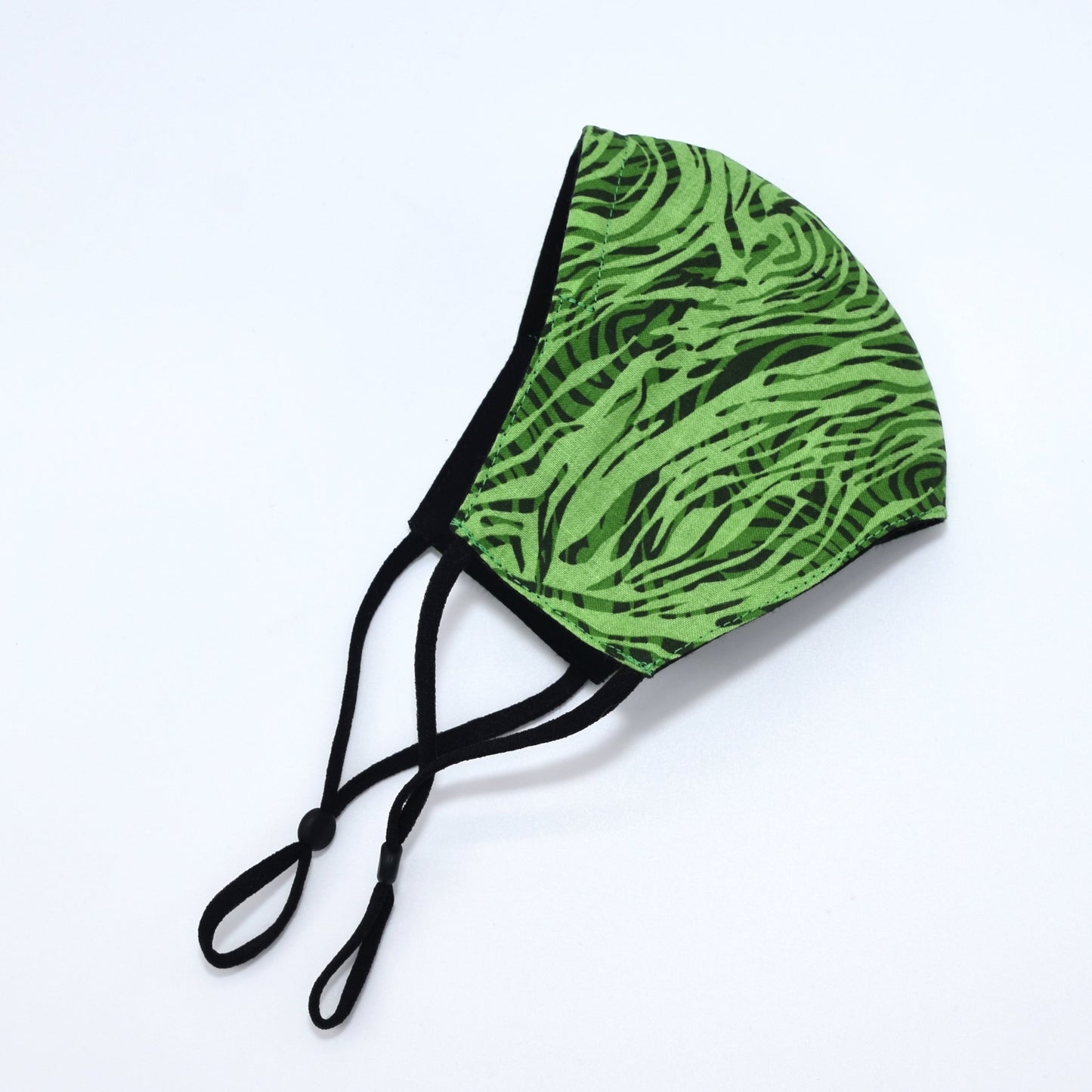 Green Swirls Print Reversible Face Mask