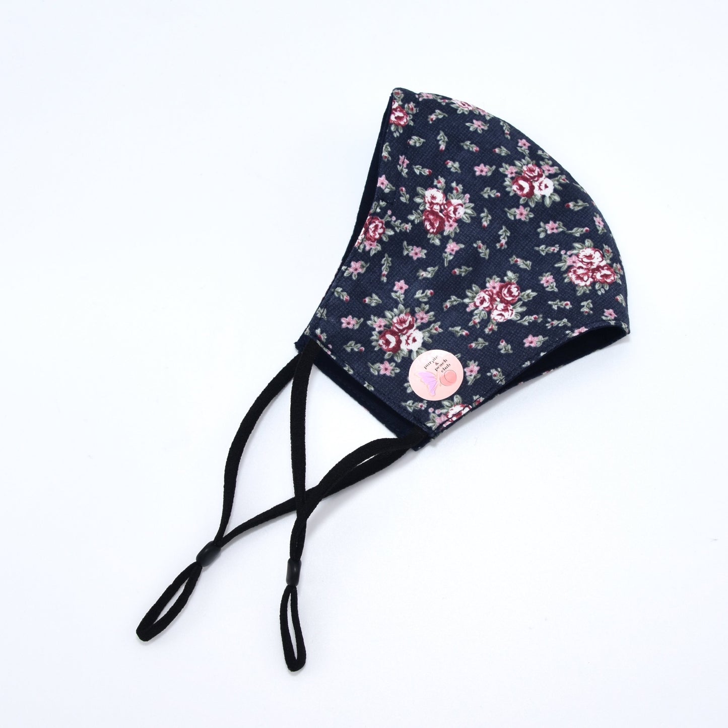 Roses on Navy Blue Print Reversible Face Mask