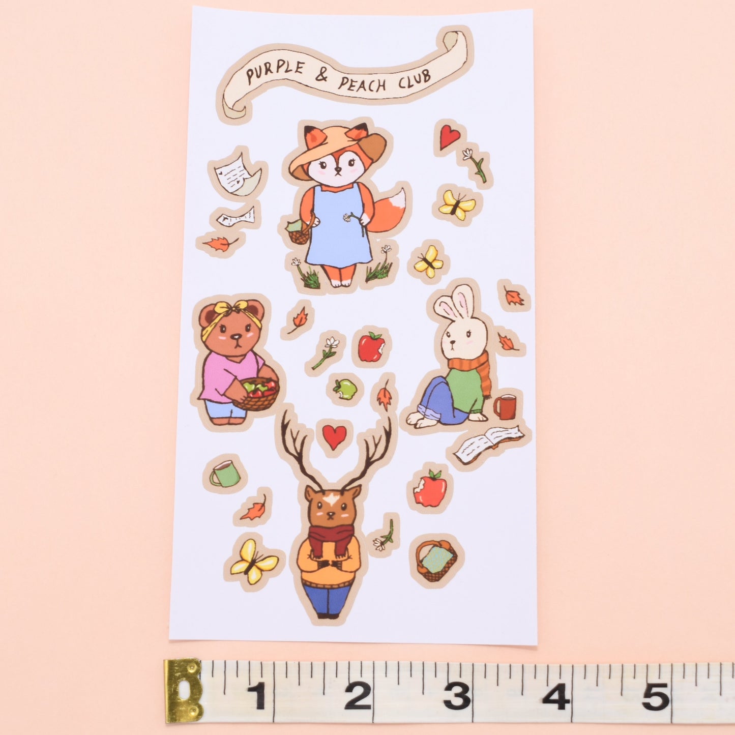 Cute Fall Animals Sticker Sheet