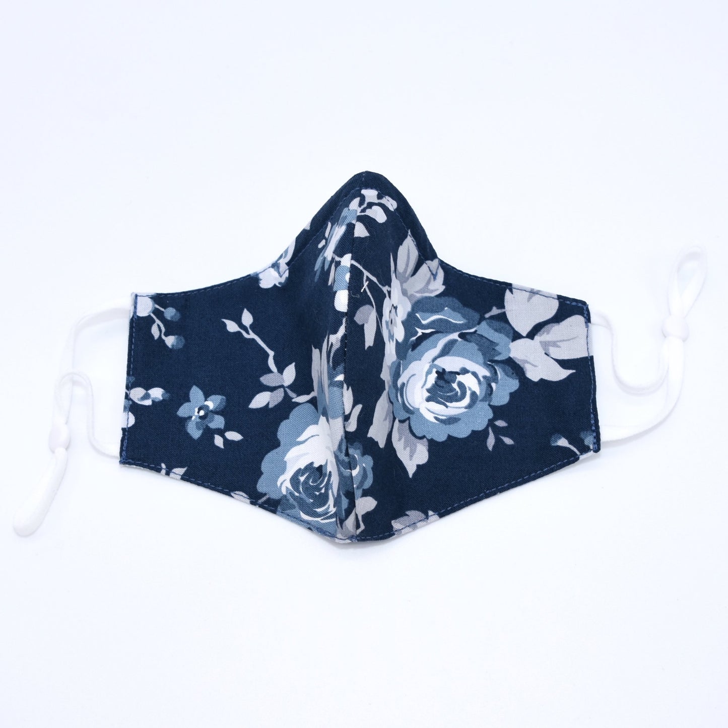 Blue Roses Print Reversible Face Mask