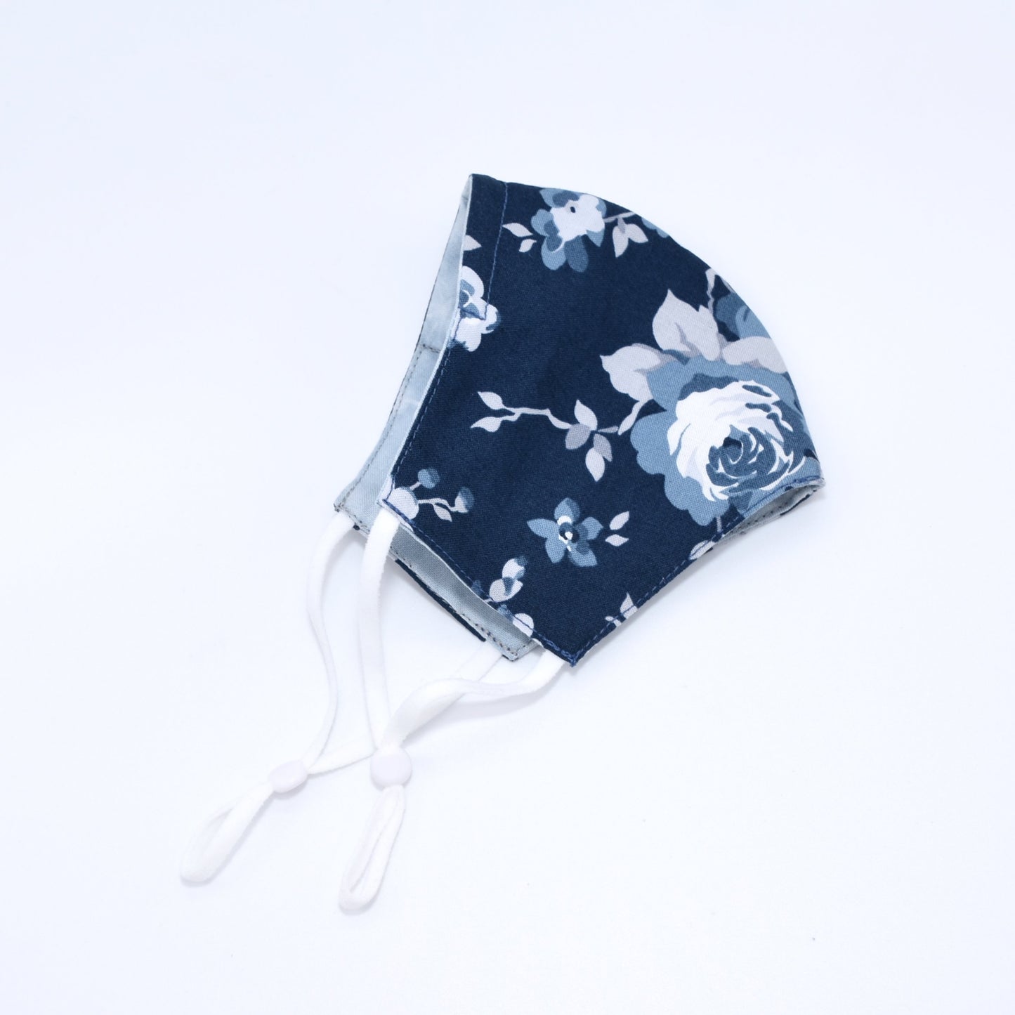 Blue Roses Print Reversible Face Mask