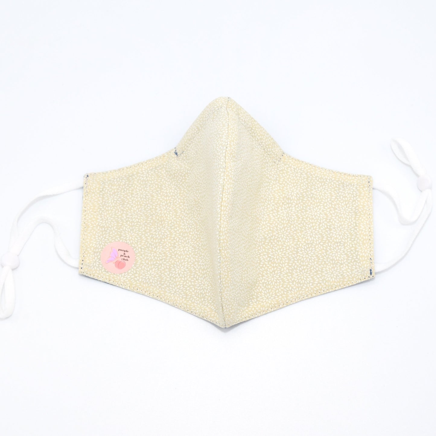 Blue and Cream Floral Print Reversible Face Mask