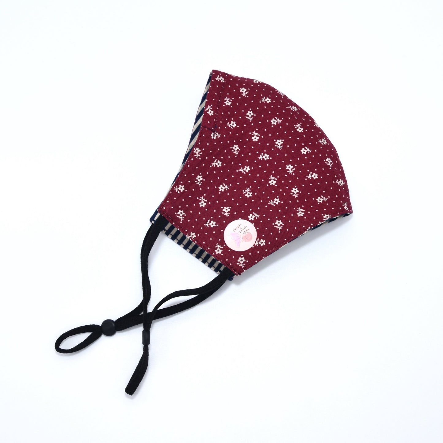 Red Floral and Dots Print Reversible Face Mask