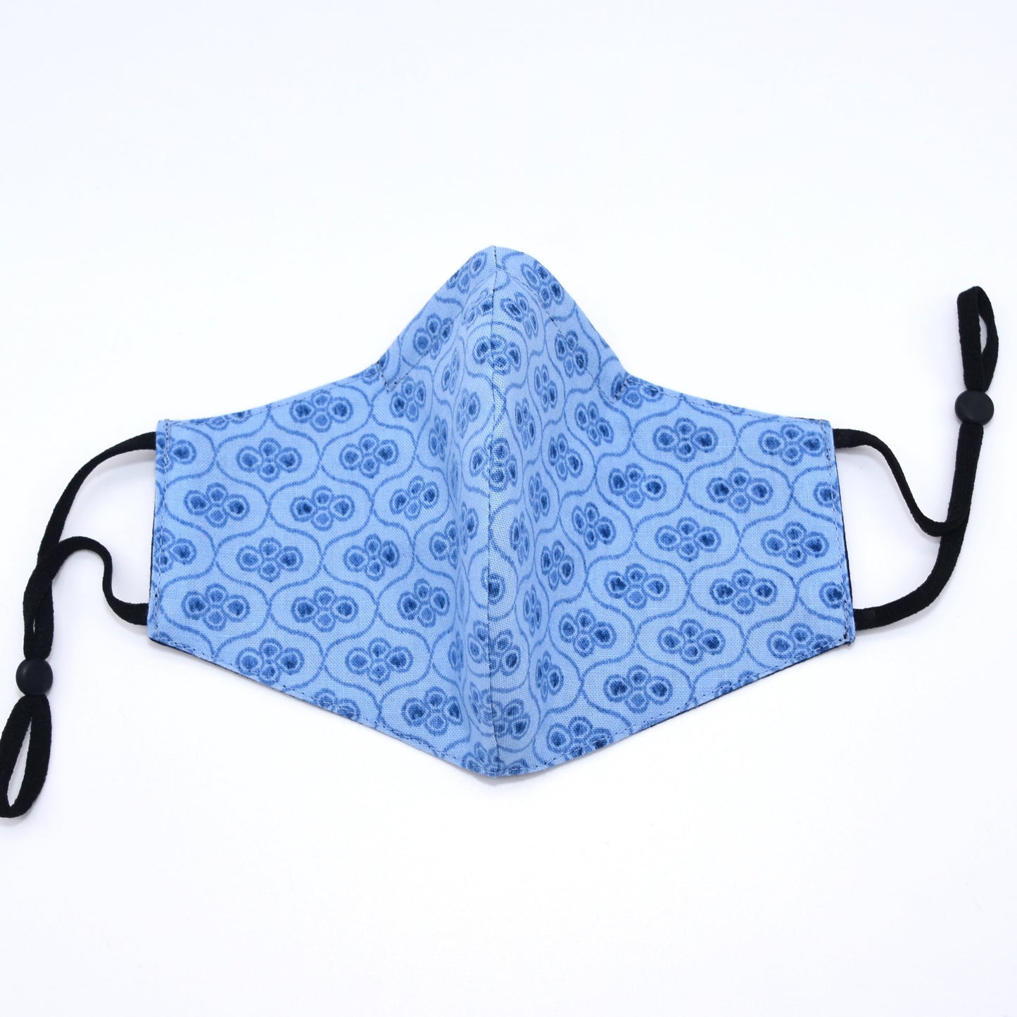Blue Geometric Design Print Reversible Face Mask