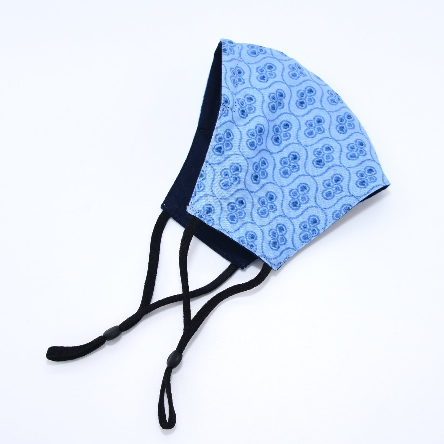 Blue Geometric Design Print Reversible Face Mask