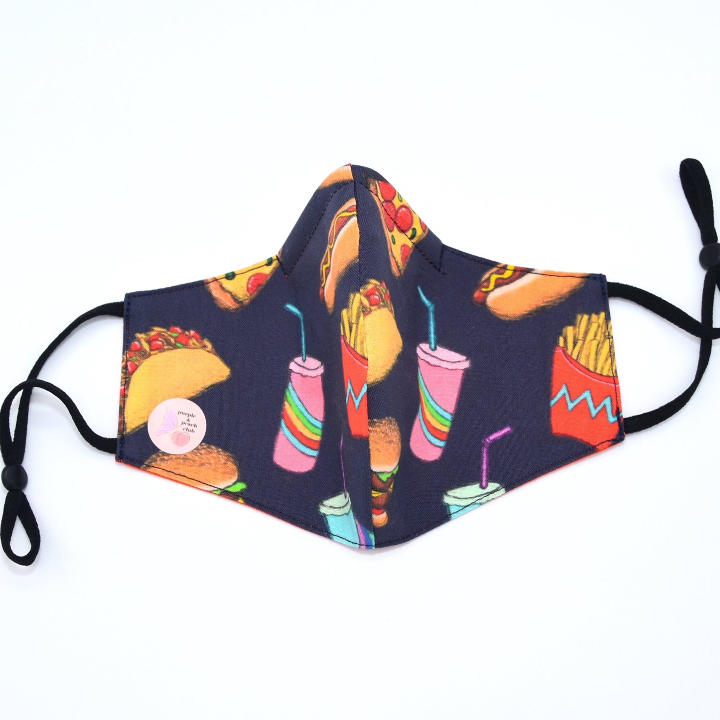 Fast Food Print Reversible Face Mask