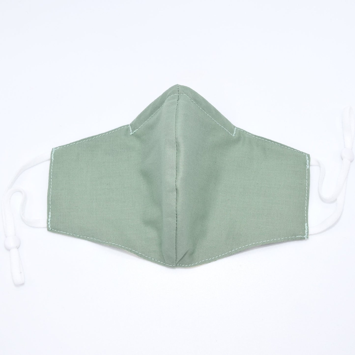 Soft Green Flowers Print on Ivory Reversible Face Mask