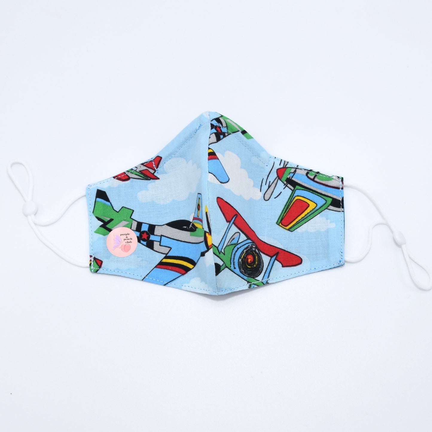 Airplane Print Reversible Children's Face Mask