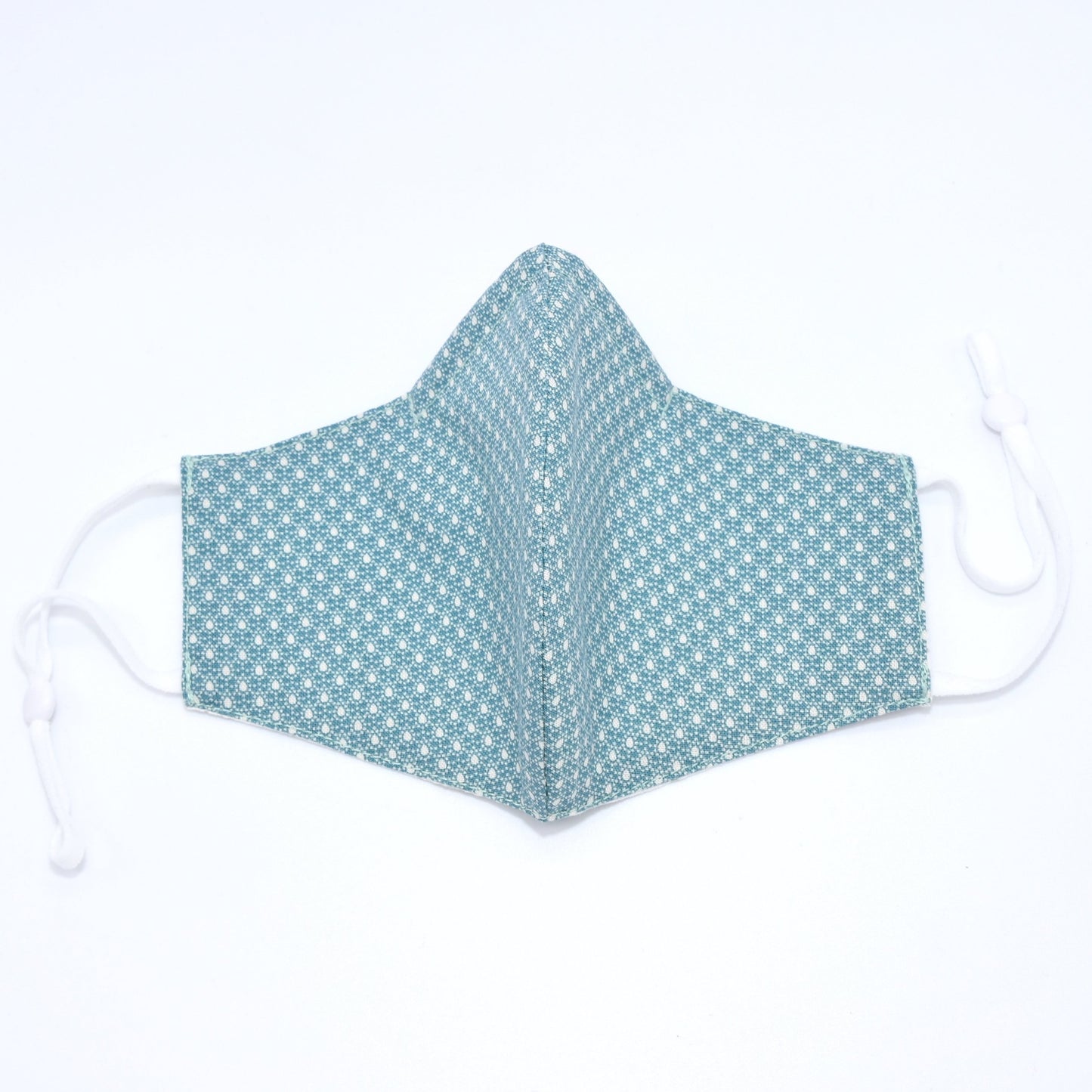 Teal and White Geometric Print Reversible Face Mask