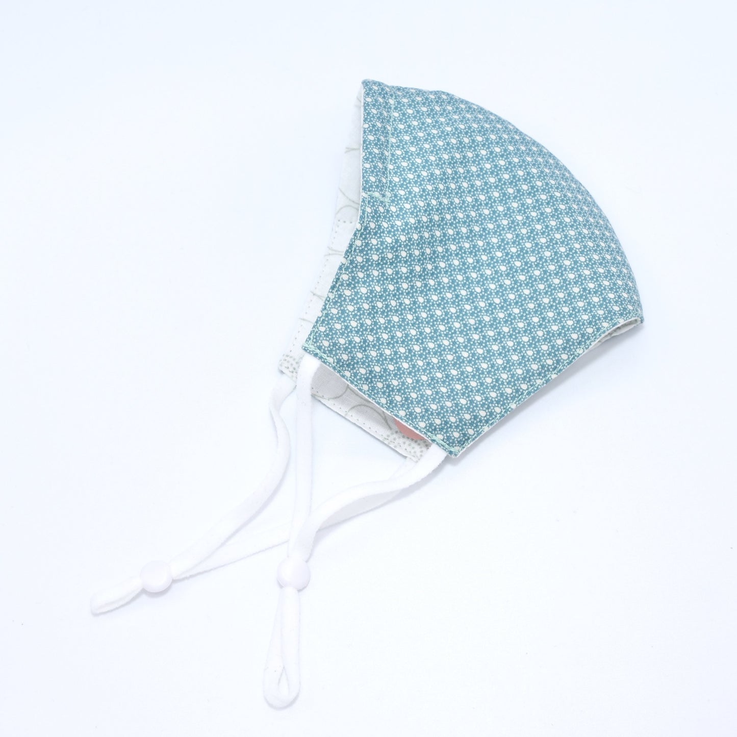 Teal and White Geometric Print Reversible Face Mask