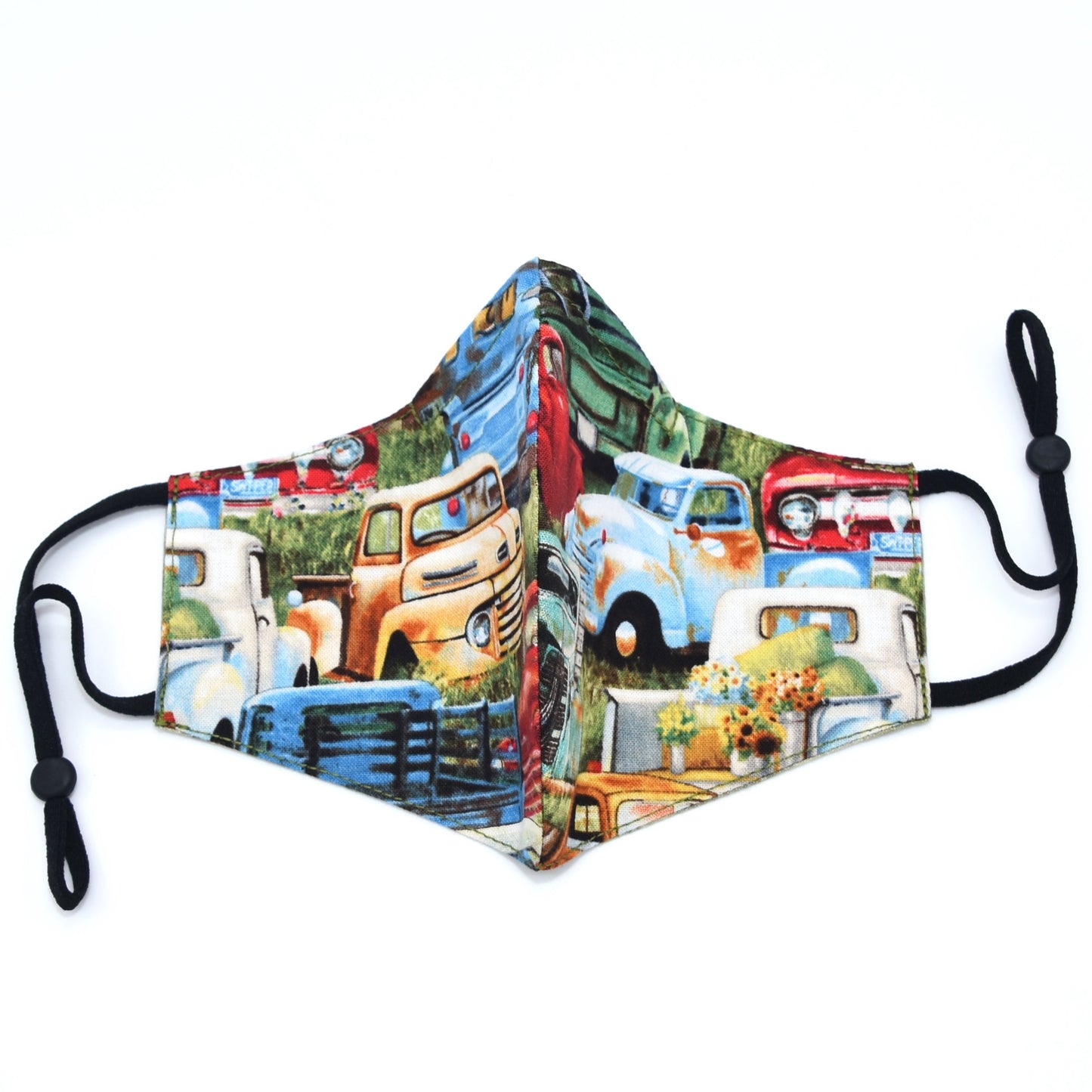 Vintage Trucks Print Reversible Face Mask
