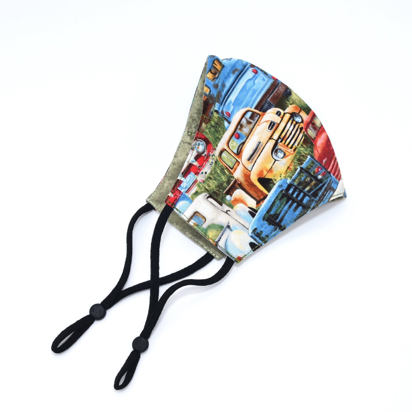 Vintage Trucks Print Reversible Face Mask