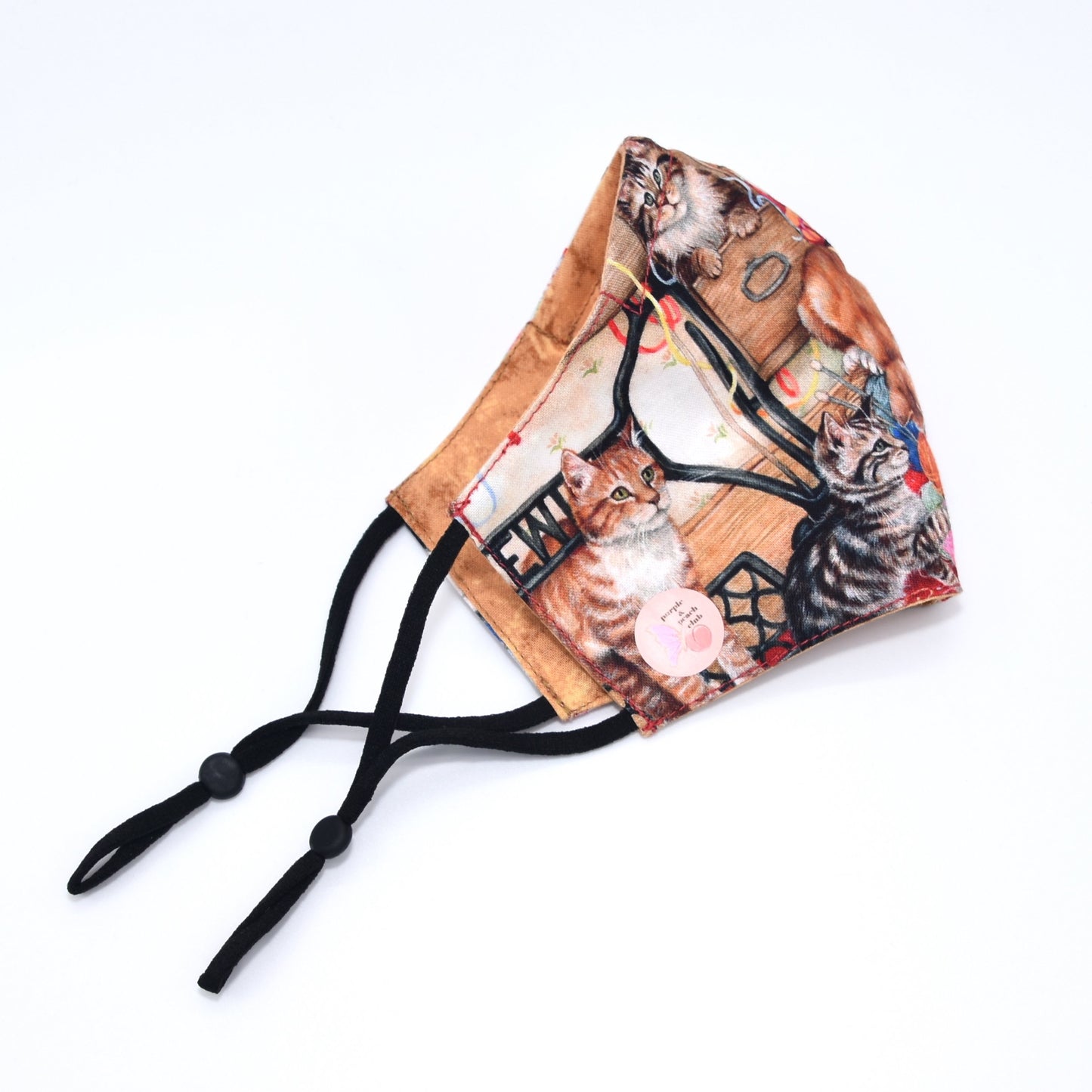 Cats and Quilts Print Reversible Face Mask