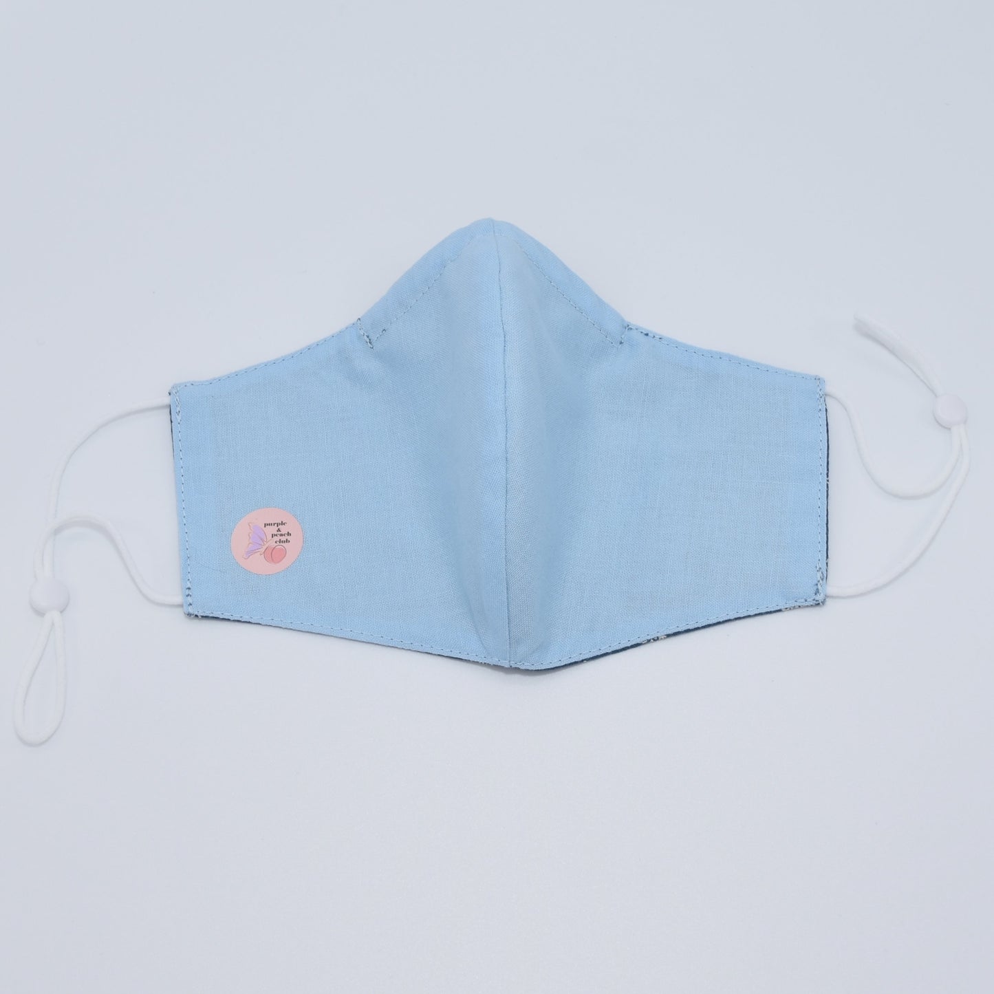 Dotted Flowers on Blue Print Reversible Face Mask