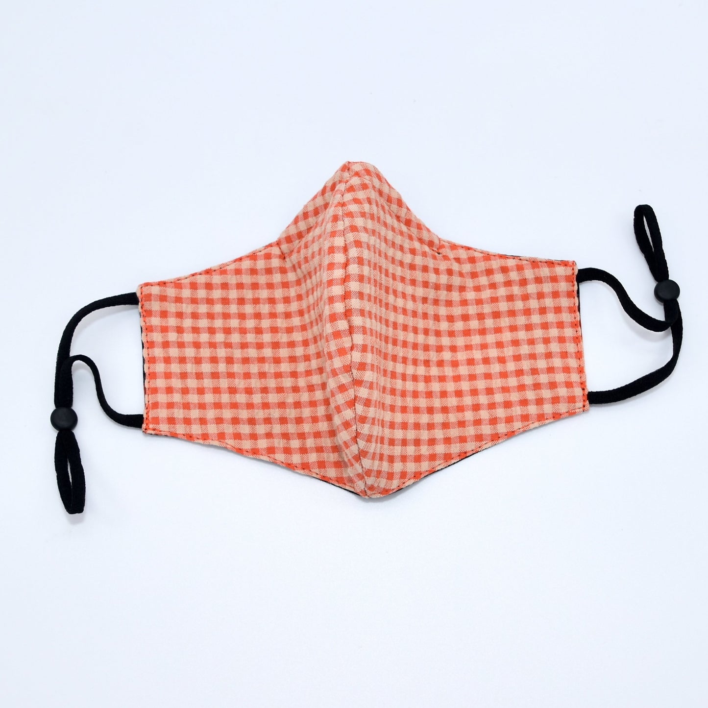 Cats Print and Orange Gingham Reversible Face Mask