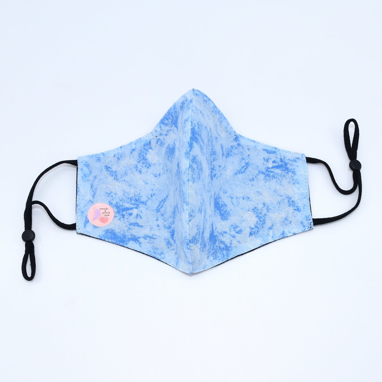 Light Blue Distressed Print Reversible Face Mask
