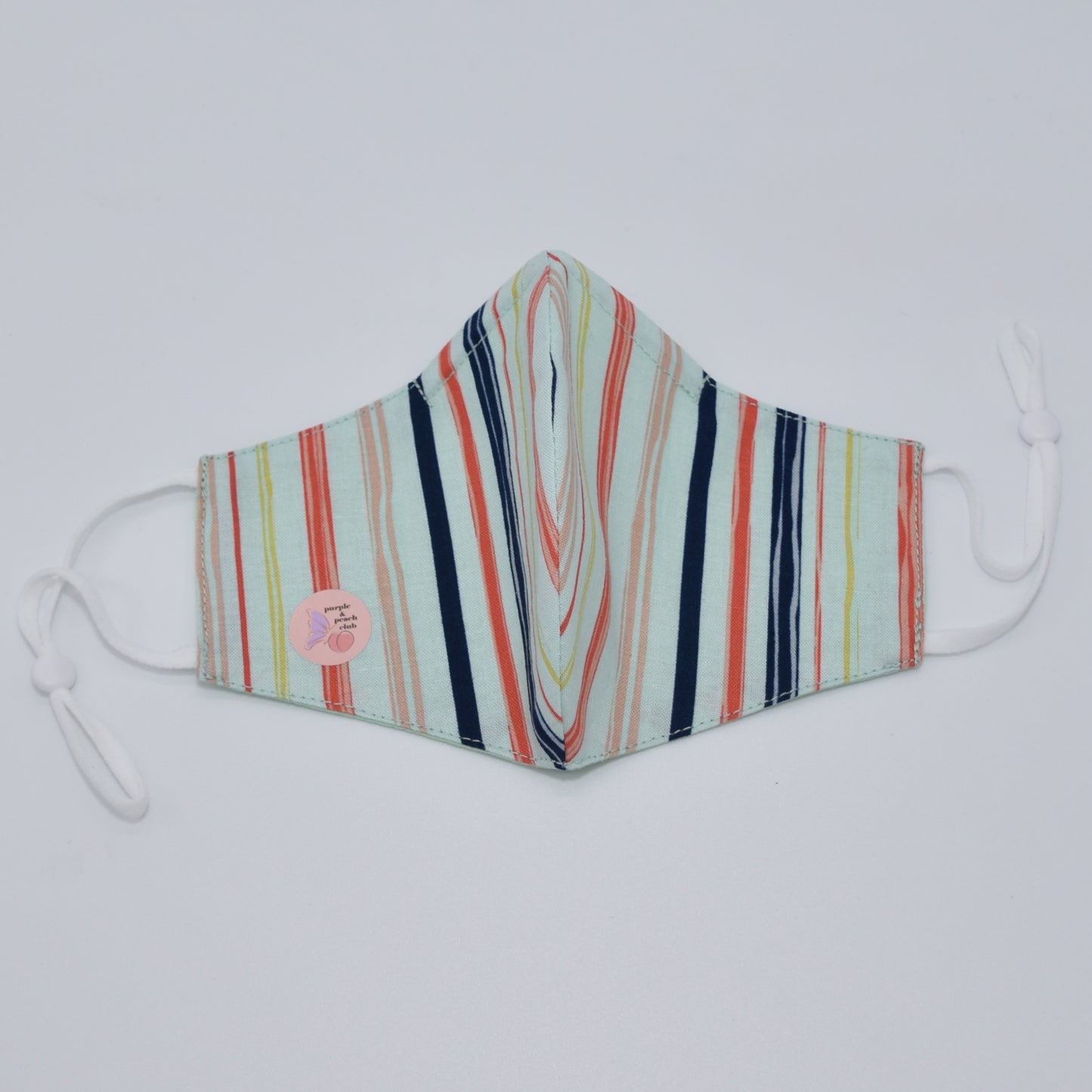 Colored Stripes On Mint Green Print Reversible Face Mask