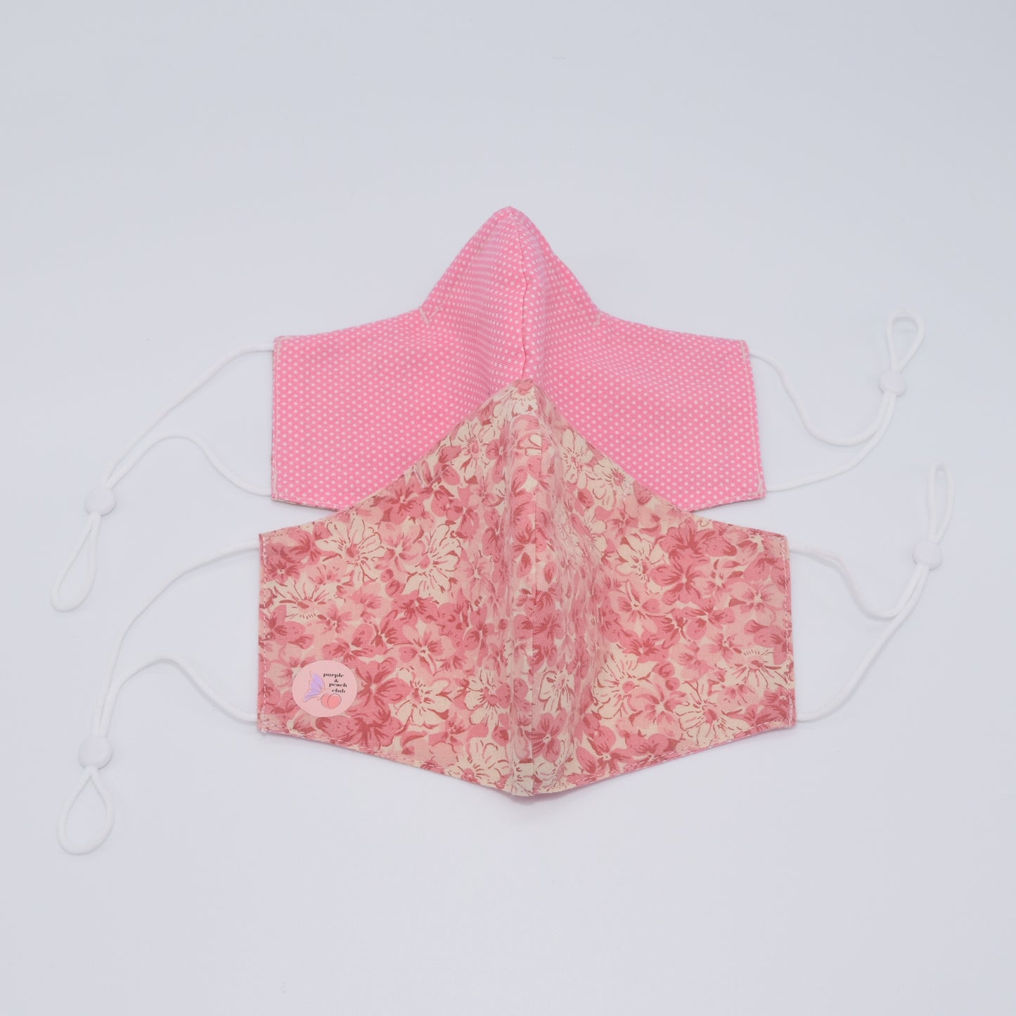 Pink Floral Print Reversible Face Mask