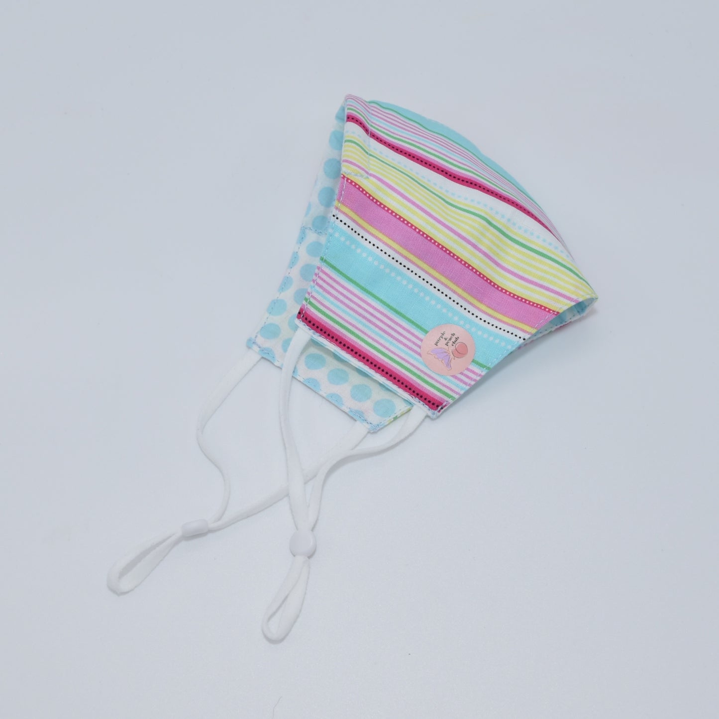 Pastel Stripes Print Reversible Face Mask