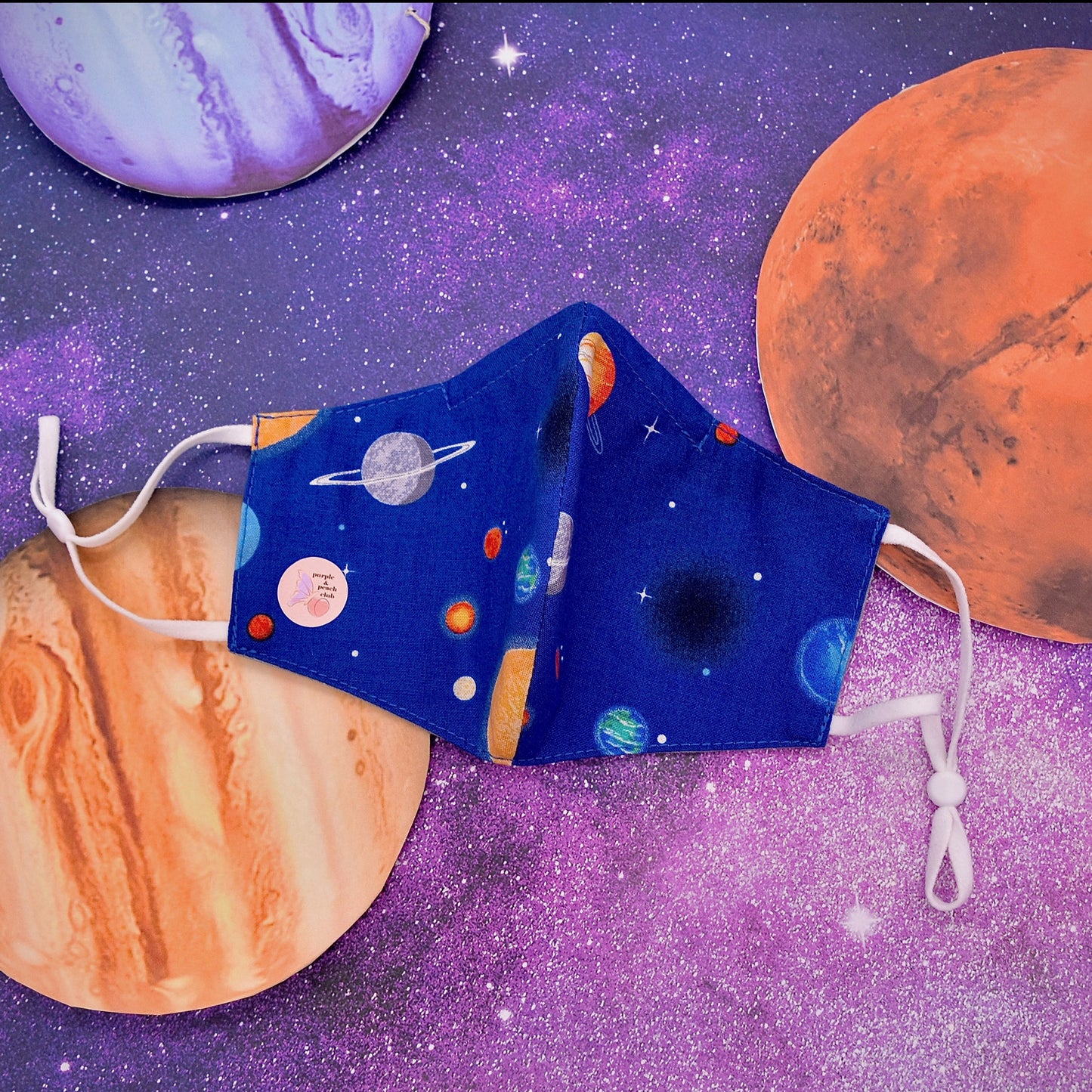 Blue Space Print Reversible Face Mask