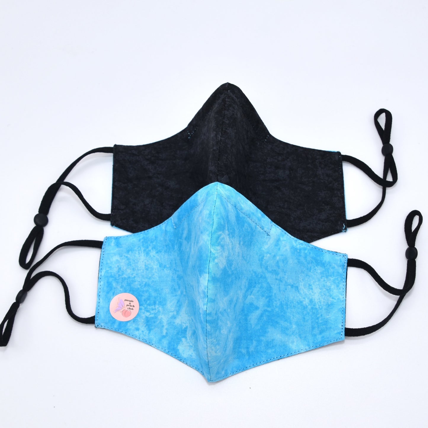 Aqua Distressed Print Reversible Face Mask