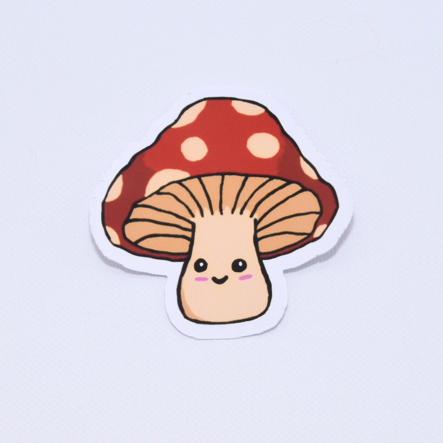 cute red mushroom die cut sticker