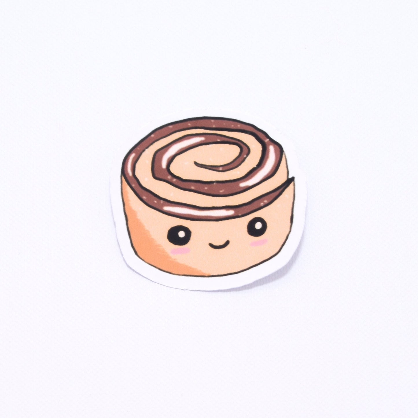 cute cinnamon roll die cut sticker