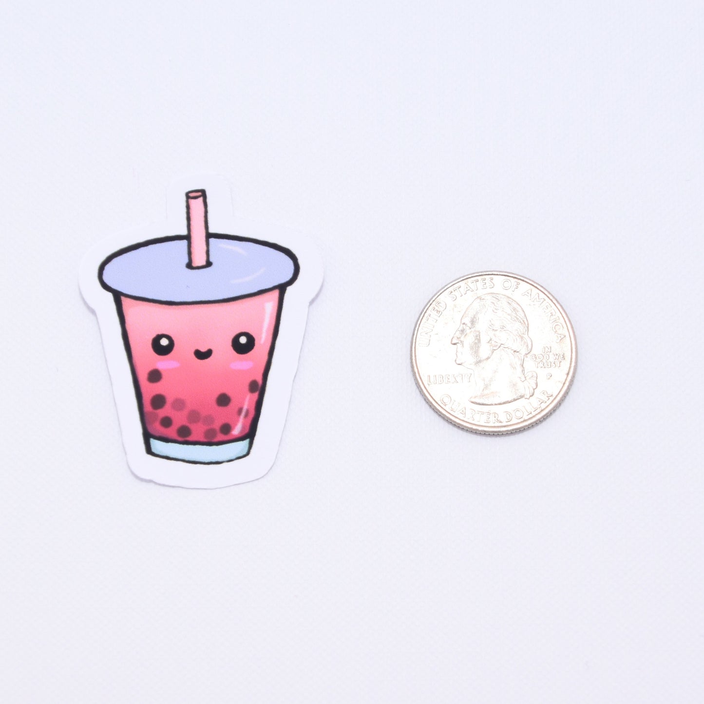 Cute Pink Berry Boba Tea Sticker