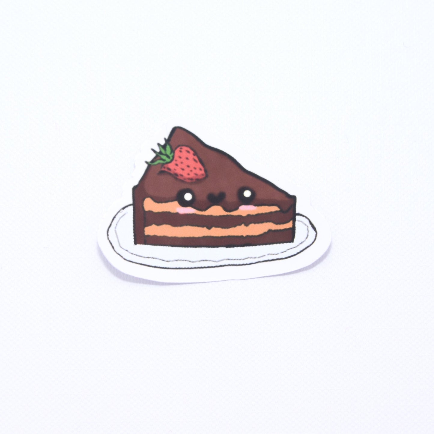 cute chocolate cake die cut sticker 