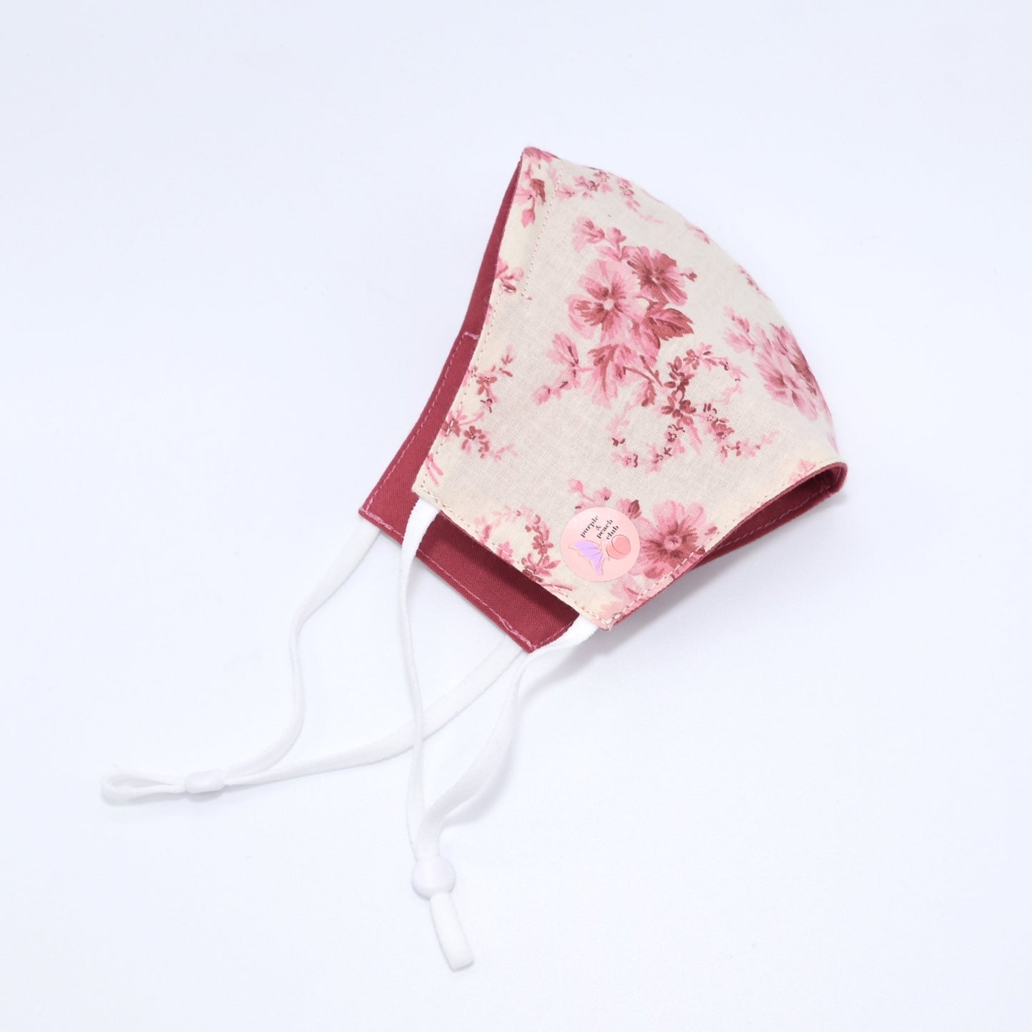 Soft Pink Flowers Print Reversible Face Mask