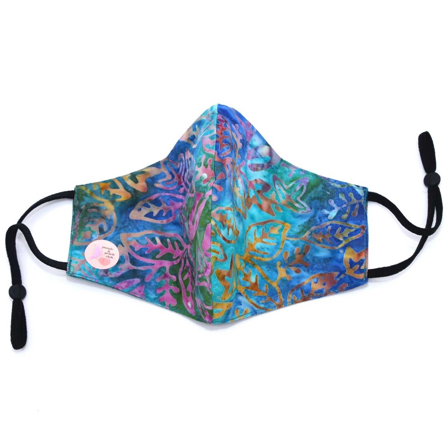 Multicolored Leaves Print Reversible Face Mask