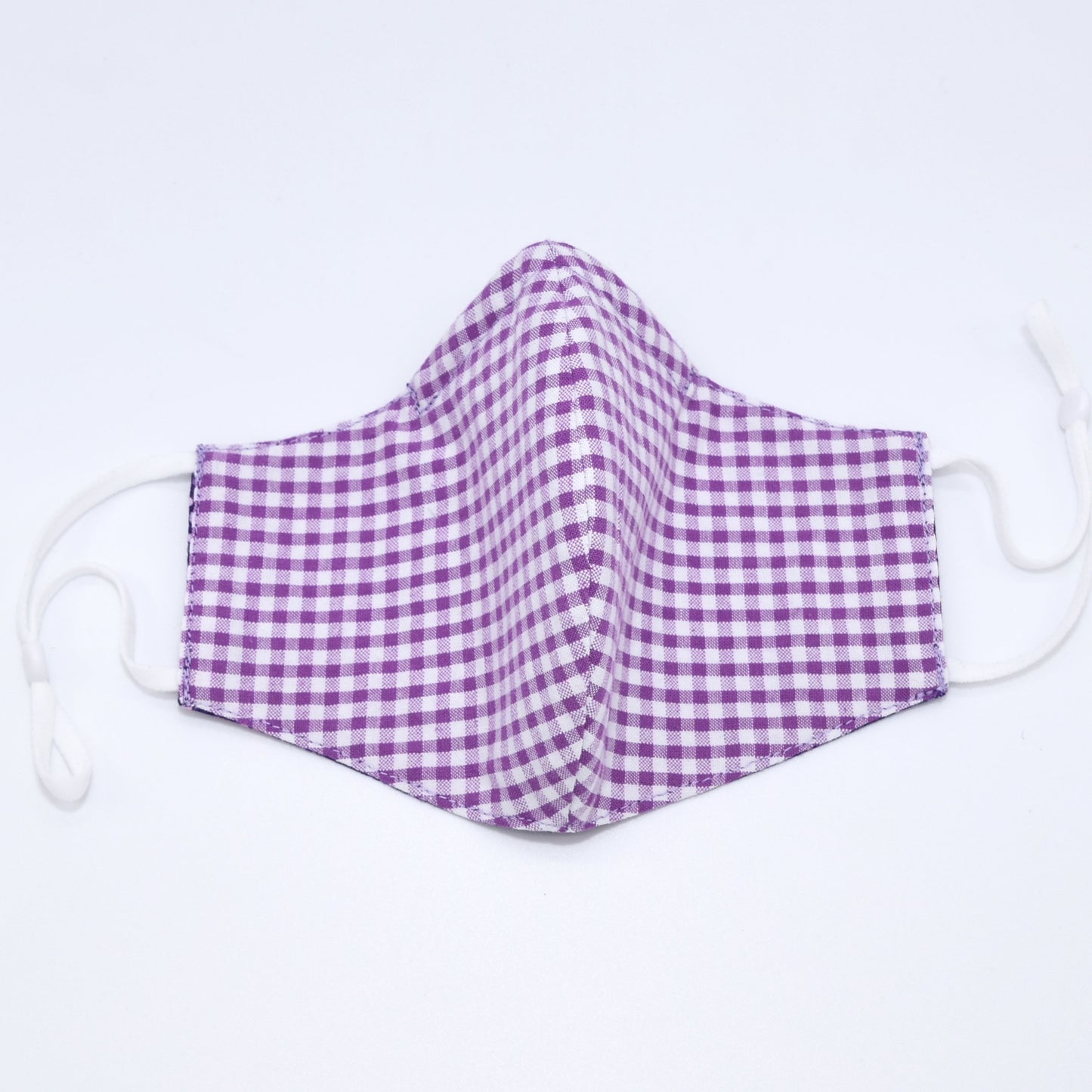 Shades of Purple Dotted Print and Gingham Reversible Face Mask