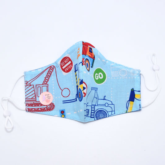 Construction Print Reversible Children's Face Mask