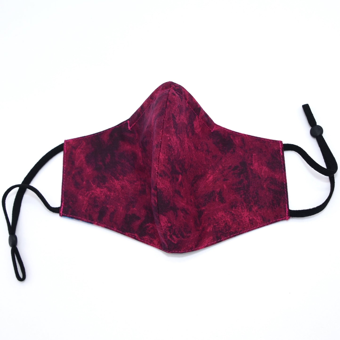 Tie-dye Flowers Print and Burgundy Watercolor Reversible Face Mask