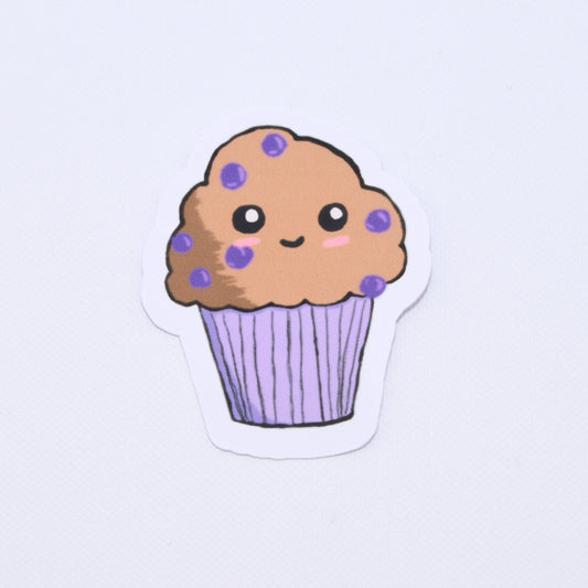 cute blueberry muffin die cut sticker