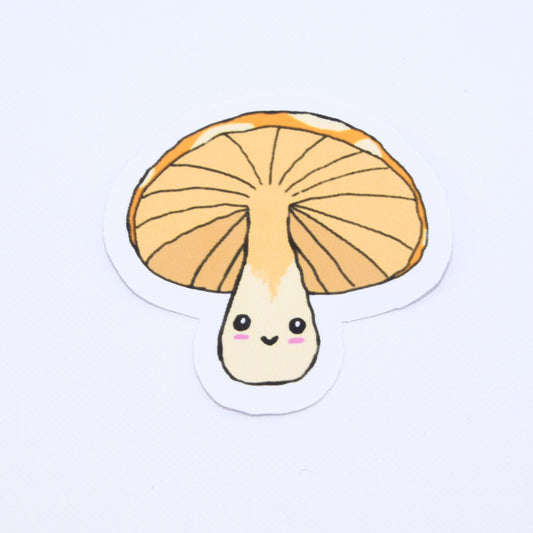 cute yellow mushroom die cut sticker