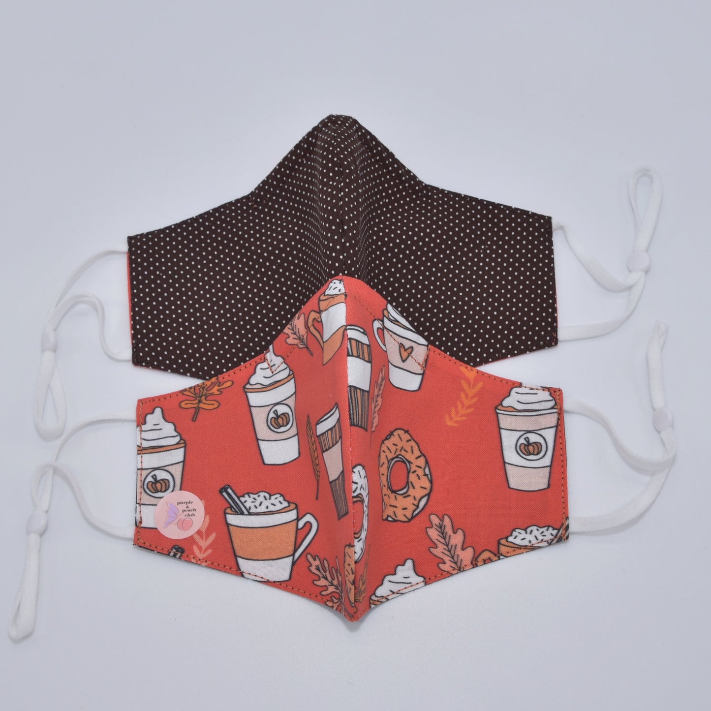 Coffee and Bagels Print Reversible Face Mask