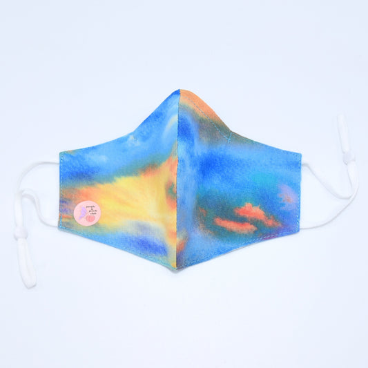 Watercolor Sunset and Blue Sky Reversible Face Mask